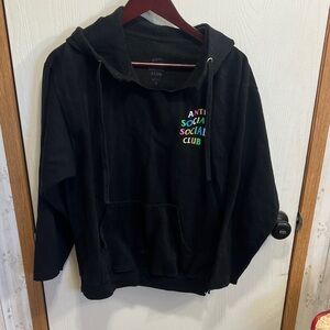 Anti Social Social Club Black Hoodie with Multicolor Logo -